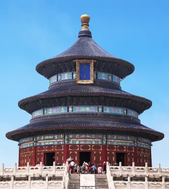 Trip to Temple of Heaven under blue sky