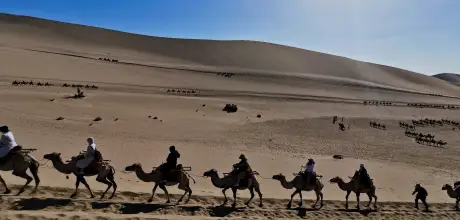 camel-riding-through-silk-road-journeywebp - China Xian Tour: Private & Tailor-Made China Tours Journey to the West Movie