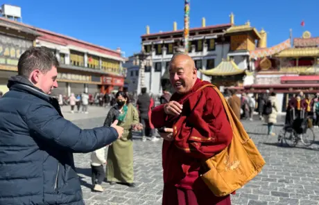 Meet lama in Tibet