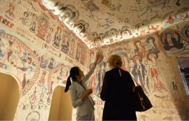 Murals-in-Mogao-Grottoes - China Xian Tour: Private & Tailor-Made China Tours Murals-in-Mogao-Grottoes