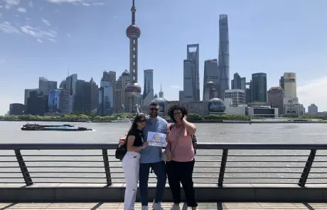 travel-in-shanghai-with-china-xian-tour - China Xian Tour: Private & Tailor-Made China Tours Shanghai tour clients at the bund