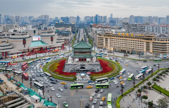 Xian Bell Drum Tower Square - China Xian Tour: Private & Tailor-Made China Tours Xian tours to Bell Drum Tower Square