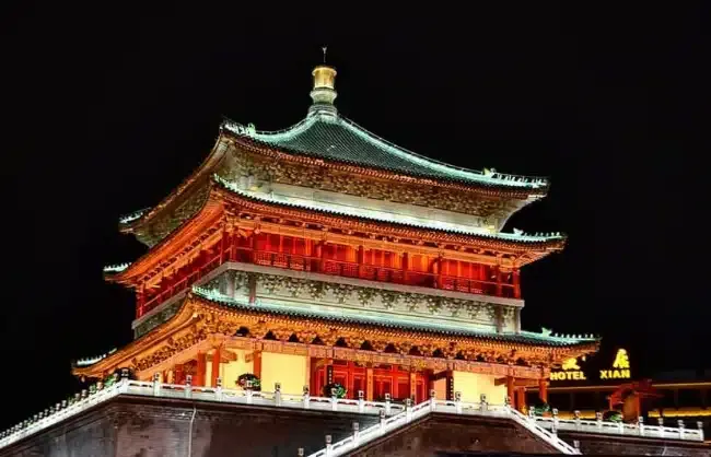 On Xian tours visit the Bell Tower at Night