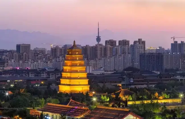 Xian-Big-Wild-Goose-Pagoda-at-Night - China Xian Tour: Private & Tailor-Made China Tours Xian tours with Big Wild Goose Pagoda
