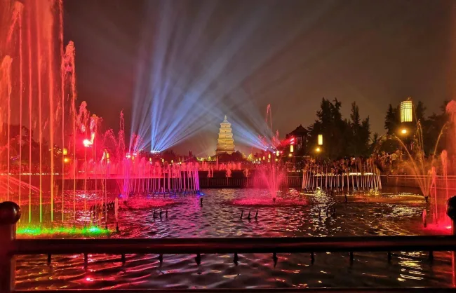 Xian Music Fountain at Night